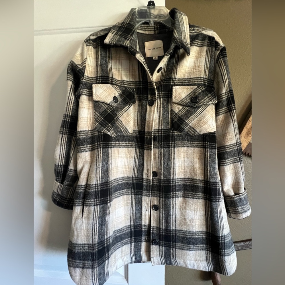 Thread & Supply Plaid Polar Fleece Shacket
